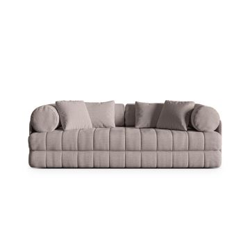Canapea extensibila 3 locuri, Kemi, Cosmopolitan Design, 206x95x70 cm, tesatura boucle, gri cald