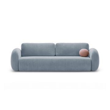 Canapea extensibila 3 locuri, Tonale, Cosmopolitan Design, 262x105x88 cm, catifea, albastru gri