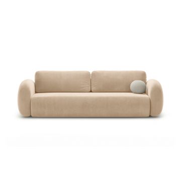 Canapea extensibila 3 locuri, Tonale, Cosmopolitan Design, 262x105x88 cm, catifea, bej migdala