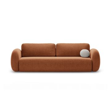 Canapea extensibila 3 locuri, Tonale, Cosmopolitan Design, 262x105x88 cm, tesatura chenille, caramiziu