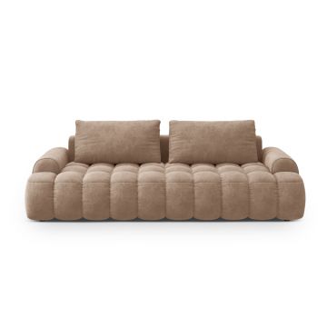 Canapea extensibila 4 locuri, Linz, Cosmopolitan Design, 250x100x84 cm, catifea, bej inchis