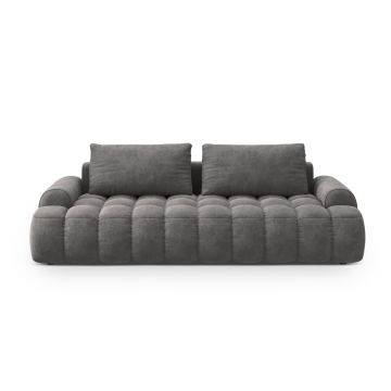 Canapea extensibila 4 locuri, Linz, Cosmopolitan Design, 250x100x84 cm, catifea, gri