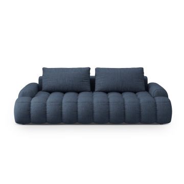 Canapea extensibila 4 locuri, Linz, Cosmopolitan Design, 250x100x84 cm, tesatura structurata, albastru inchis