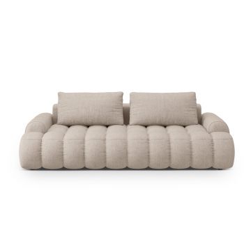 Canapea extensibila 4 locuri, Linz, Cosmopolitan Design, 250x100x84 cm, tesatura structurata, bej sand