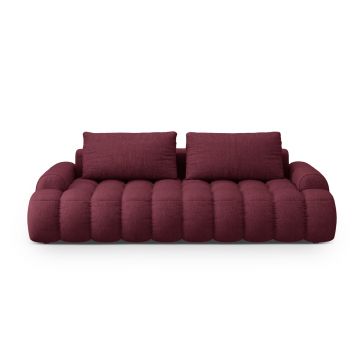 Canapea extensibila 4 locuri, Linz, Cosmopolitan Design, 250x100x84 cm, tesatura structurata, bordo