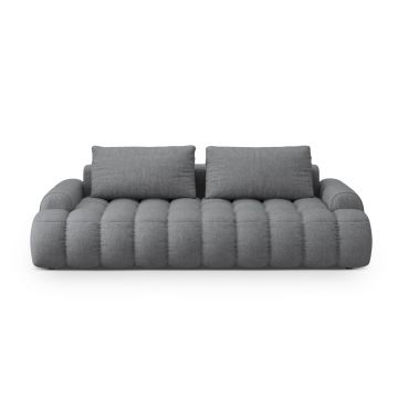 Canapea extensibila 4 locuri, Linz, Cosmopolitan Design, 250x100x84 cm, tesatura structurata, gri
