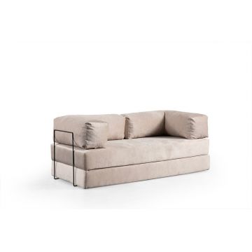 Canapea extensibilă cu 2 locuri, Artie, 560ARE4157, Cadru: Fără cadru, Crem