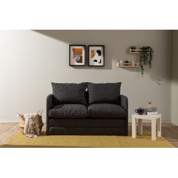 Canapea extensibilă cu 2 locuri, Futon, 859FTN2875, Metal , Gri inchis