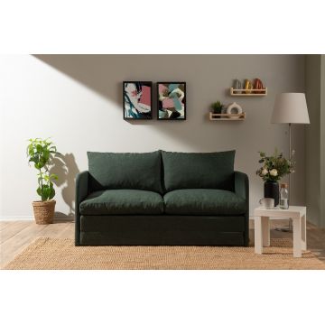 Canapea extensibilă cu 2 locuri, Futon, 859FTN2890, Metal , Verde