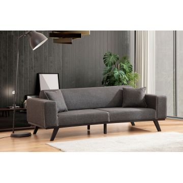 Canapea extensibila cu 3 locuri, Artie, 560ARE2915, Lemn de fag / PAL, Antracit