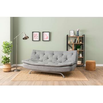 Canapea extensibila cu 3 locuri, Futon, 859FTN2897, Metal , Gri deschis