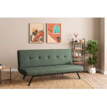 Canapea extensibila cu 3 locuri, Futon, 859FTN2902, Metal , Verde