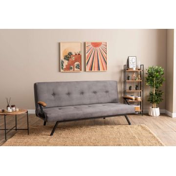 Canapea extensibila cu 3 locuri, Futon, 859FTN2903, Metal , Gri