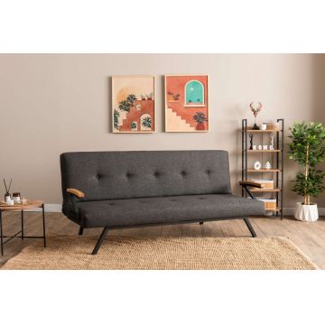 Canapea extensibila cu 3 locuri, Futon, 859FTN2906, Metal , Gri inchis