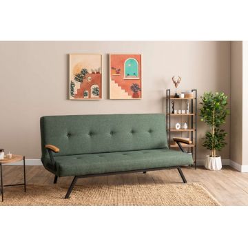 Canapea extensibila cu 3 locuri, Futon, 859FTN2908, Metal , Verde