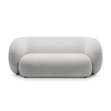 Canapea modulara 2 locuri, Kate, Micadoni, 183x99x76 cm, catifea, gri deschis
