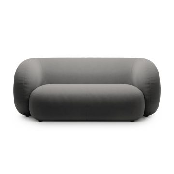 Canapea modulara 2 locuri, Kate, Micadoni, 183x99x76 cm, catifea, gri inchis