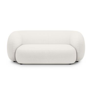 Canapea modulara 2 locuri, Kate, Micadoni, 183x99x76 cm, tesatura boucle, alb