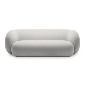 Canapea modulara 3 locuri, Kate, Micadoni, 213x99x76 cm, catifea, gri deschis