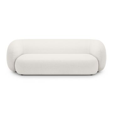 Canapea modulara 3 locuri, Kate, Micadoni, 213x99x76 cm, tesatura boucle, alb