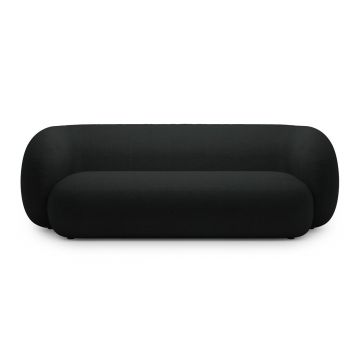 Canapea modulara 3 locuri, Kate, Micadoni, 213x99x76 cm, tesatura boucle, negru