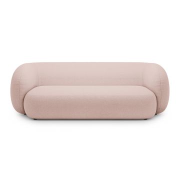 Canapea modulara 3 locuri, Kate, Micadoni, 213x99x76 cm, tesatura boucle, roz pudra