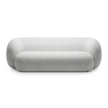 Canapea modulara 3 locuri, Kate, Micadoni, 213x99x76 cm, tesatura structurata, gri deschis melanj