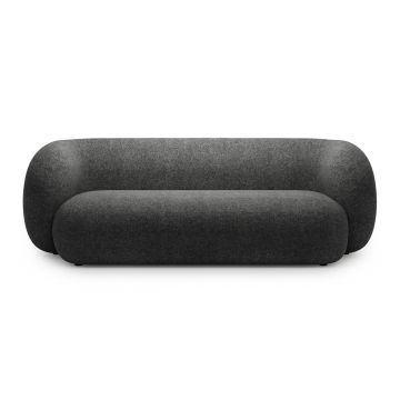 Canapea modulara 3 locuri, Kate, Micadoni, 213x99x76 cm, tesatura structurata, gri inchis melanj