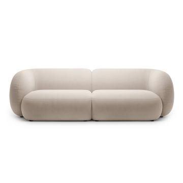 Canapea modulara 4 locuri, Kate, Micadoni, 243x99x76 cm, catifea, bej