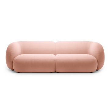 Canapea modulara 4 locuri, Kate, Micadoni, 243x99x76 cm, catifea, roz