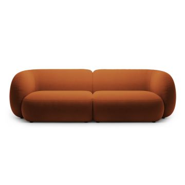 Canapea modulara 4 locuri, Kate, Micadoni, 243x99x76 cm, catifea, teracota