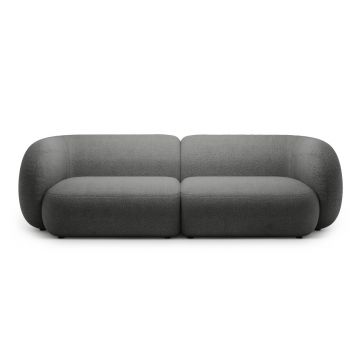 Canapea modulara 4 locuri, Kate, Micadoni, 243x99x76 cm, tesatura boucle, gri inchis