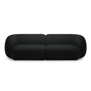 Canapea modulara 4 locuri, Kate, Micadoni, 243x99x76 cm, tesatura boucle, negru