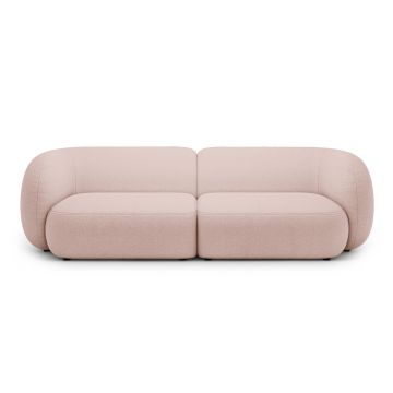 Canapea modulara 4 locuri, Kate, Micadoni, 243x99x76 cm, tesatura boucle, roz pudra