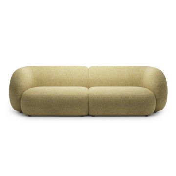 Canapea modulara 4 locuri, Kate, Micadoni, 243x99x76 cm, tesatura structurata, galben melanj