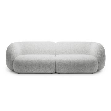 Canapea modulara 4 locuri, Kate, Micadoni, 243x99x76 cm, tesatura structurata, gri deschis melanj