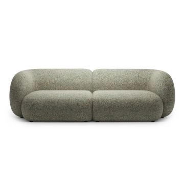 Canapea modulara 4 locuri, Kate, Micadoni, 243x99x76 cm, tesatura structurata, verde muschi melanj
