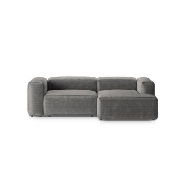 Coltar dreapta 2 locuri, Bergamo, Cosmopolitan Design, 244x152x70 cm, catifea chenille raiata, gri deschis