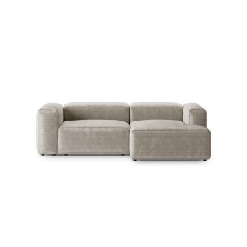 Coltar dreapta 2 locuri, Bergamo, Cosmopolitan Design, 244x152x70 cm, catifea chenille raiata, ivoriu