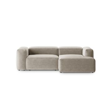 Coltar dreapta 2 locuri, Bergamo, Cosmopolitan Design, 244x152x70 cm, tesatura structurata, bej
