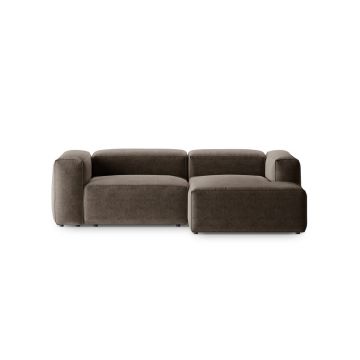 Coltar dreapta 2 locuri, Bergamo, Cosmopolitan Design, 244x152x70 cm, tesatura structurata, cappuccino