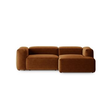 Coltar dreapta 2 locuri, Bergamo, Cosmopolitan Design, 244x152x70 cm, tesatura structurata, gri maro