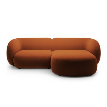 Coltar dreapta 2 locuri, Kate, Micadoni, 255x176x76 cm, catifea, teracota