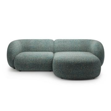 Coltar dreapta 2 locuri, Kate, Micadoni, 255x176x76 cm, tesatura structurata, albastru melanj
