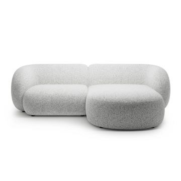Coltar dreapta 2 locuri, Kate, Micadoni, 255x176x76 cm, tesatura structurata, gri deschis melanj