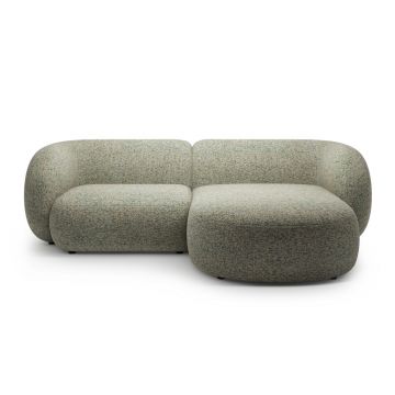 Coltar dreapta 2 locuri, Kate, Micadoni, 255x176x76 cm, tesatura structurata, verde muschi melanj