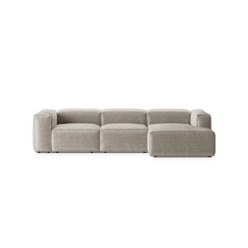 Coltar dreapta 3 locuri, Bergamo, Cosmopolitan Design, 304x152x70 cm, catifea chenille raiata, ivoriu