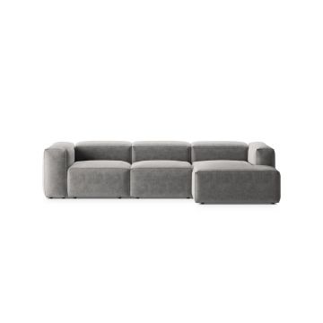 Coltar dreapta 3 locuri, Bergamo, Cosmopolitan Design, 304x152x70 cm, tesatura structurata, gri deschis