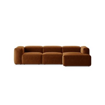 Coltar dreapta 3 locuri, Bergamo, Cosmopolitan Design, 304x152x70 cm, tesatura structurata, gri maro