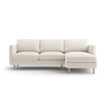 Coltar dreapta 3 locuri, Eden, Micadoni, 250x150x90 cm, catifea, bej